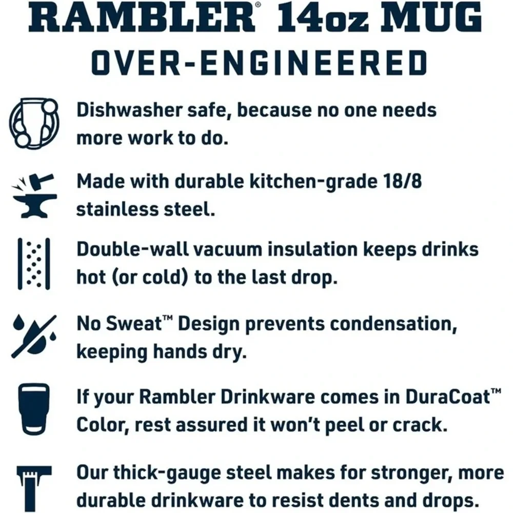 YETI Rambler 14oz Mug, Vacuum Insulated, Stainless Steel with Lid; seafoam green - Picture 8 of 8